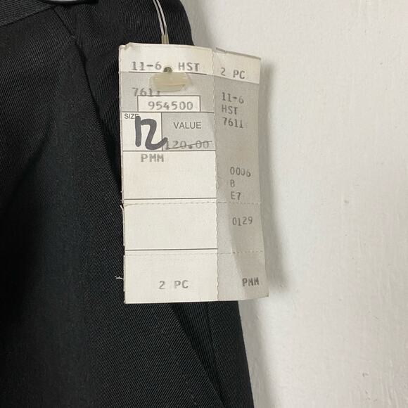 Halston Black Vintage Deadstock Pleated Dress Slacks Pants Size 12 Size Note* - Picture 3 of 6